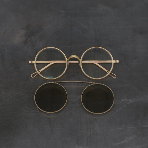 RIGARDS*UMA WANG Joint Magnetic Round Frame Sunglasses RG00UW50 Series RG-RG00UW50-JFGJTMQ Gold Frame + Retro Gold Frame Transparent Lens + Light-Colored Lens